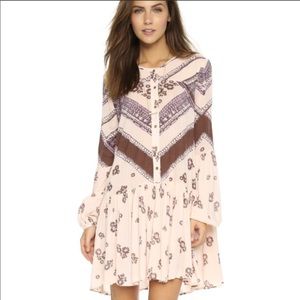 Free People From Your Heart Mini Smock Print Dress